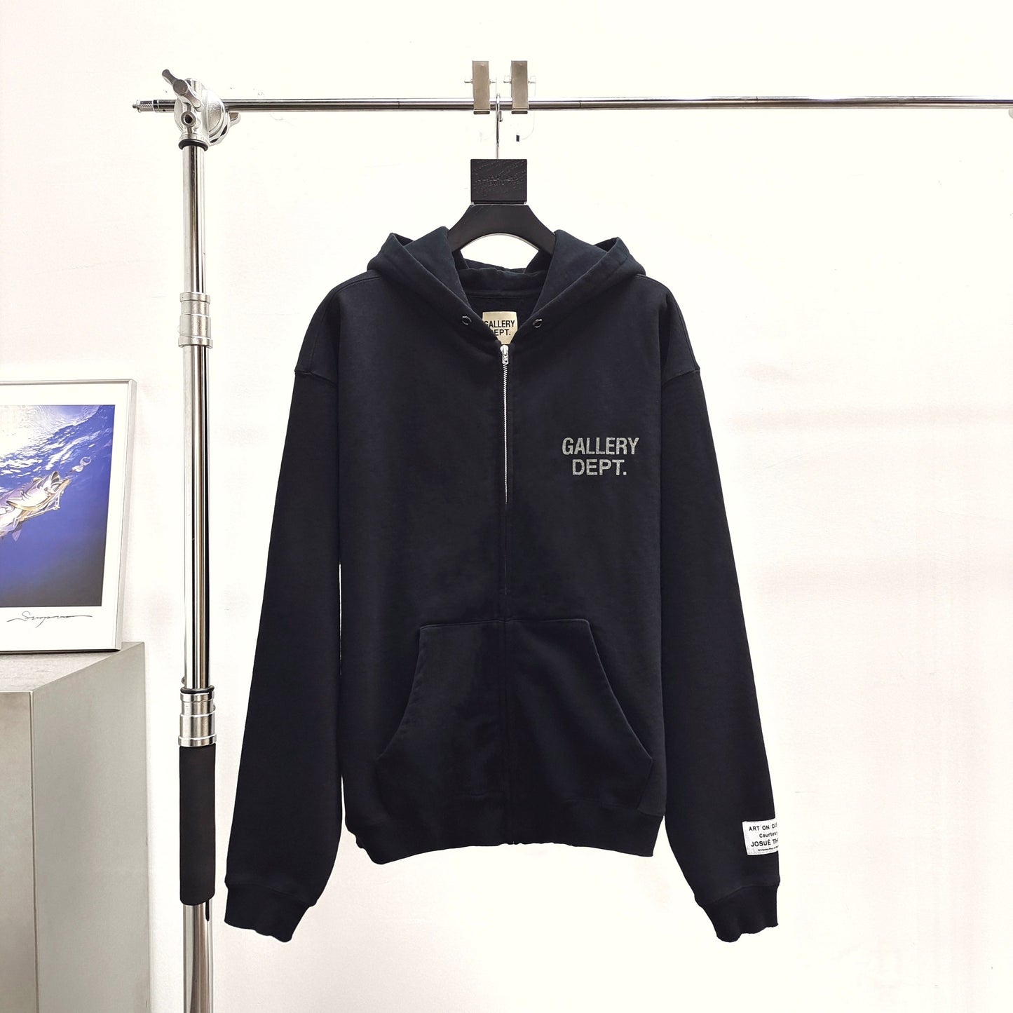 Gallery Dept. 90'S FULL ZIP HOODIE BLACK