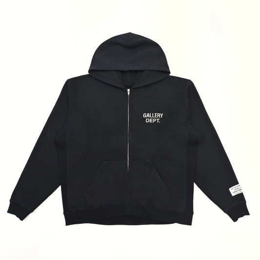 Gallery Dept. 90'S FULL ZIP HOODIE BLACK