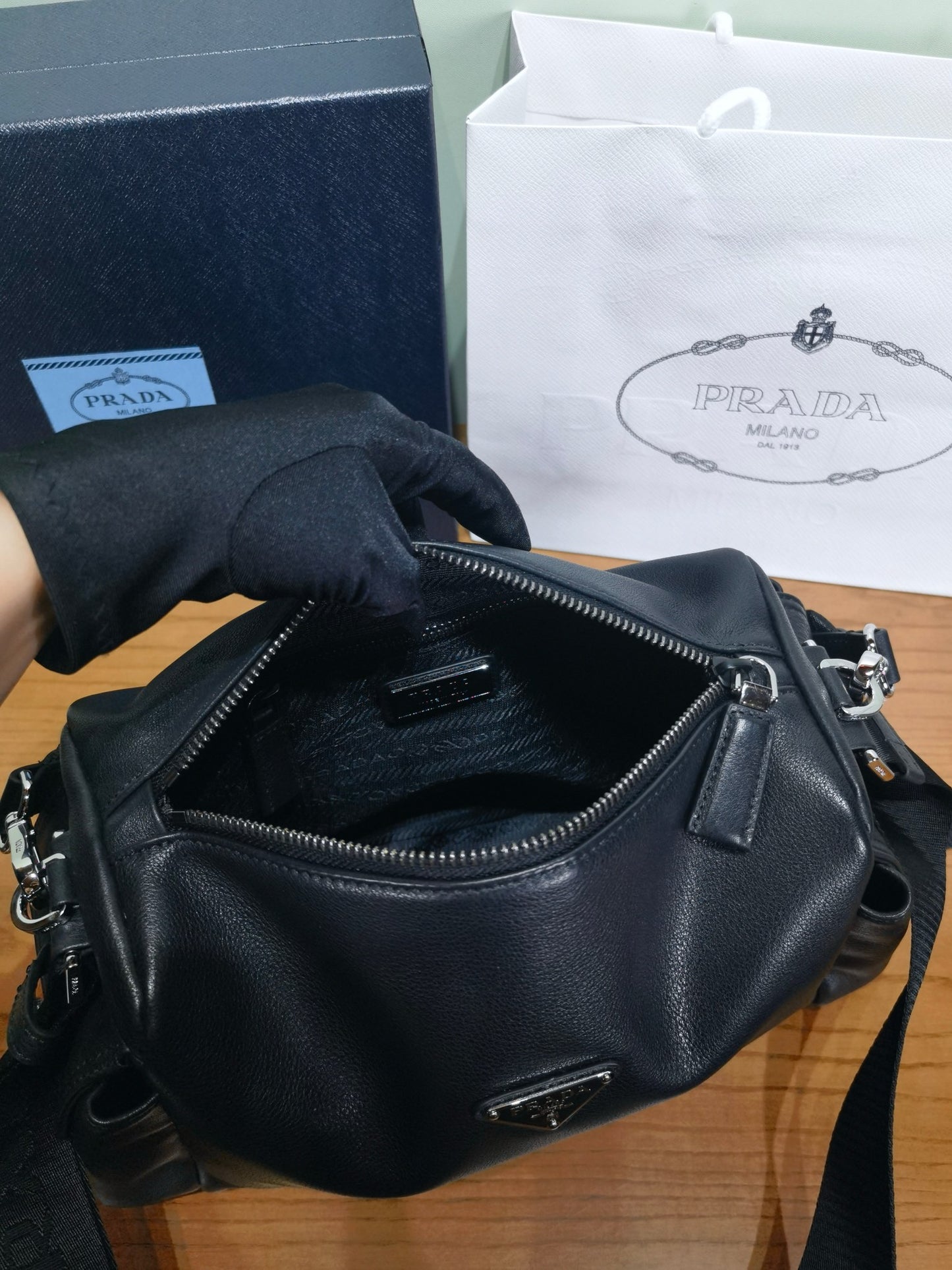 Prada Explore leather bag