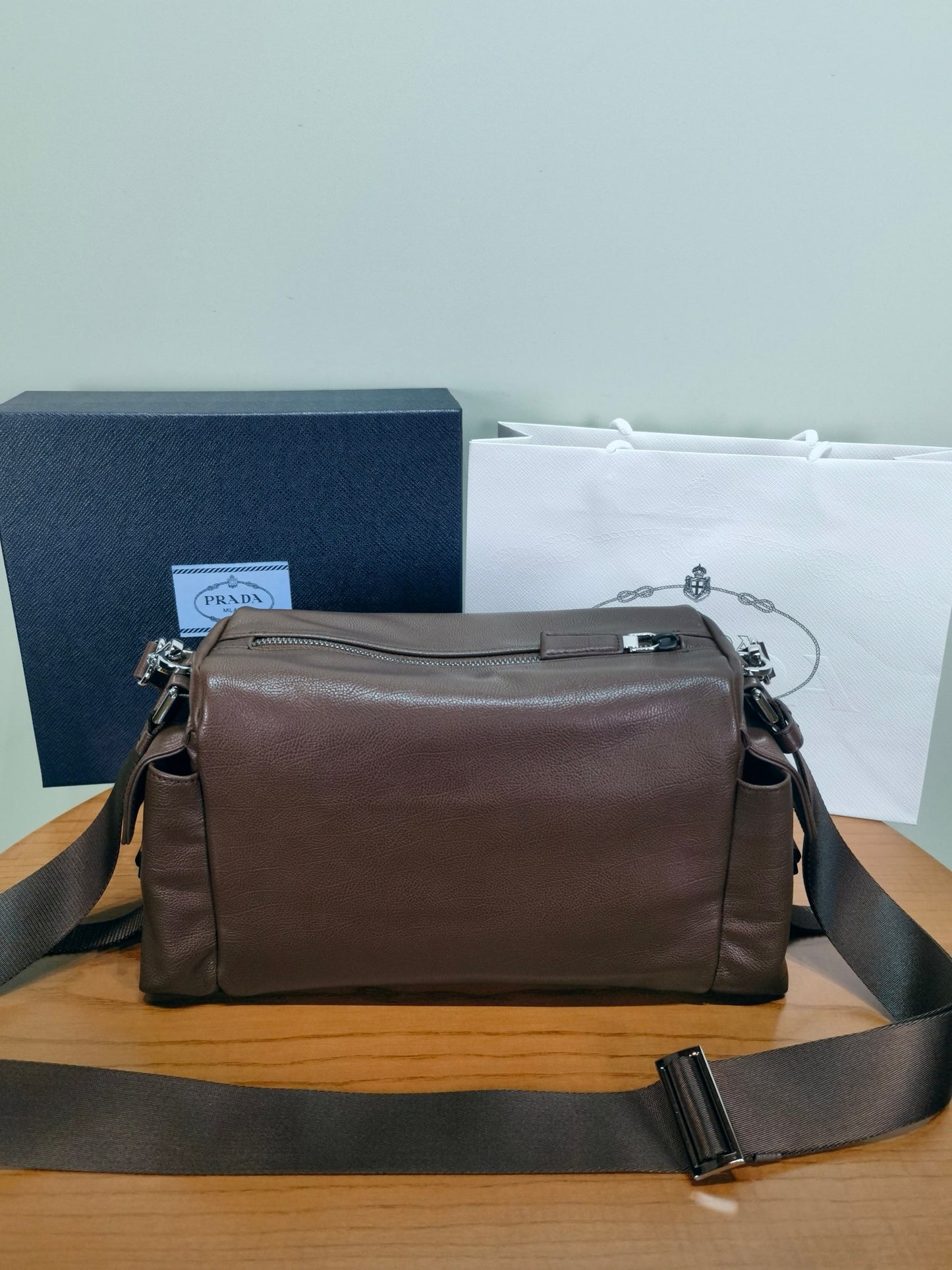 Prada Explore leather bag