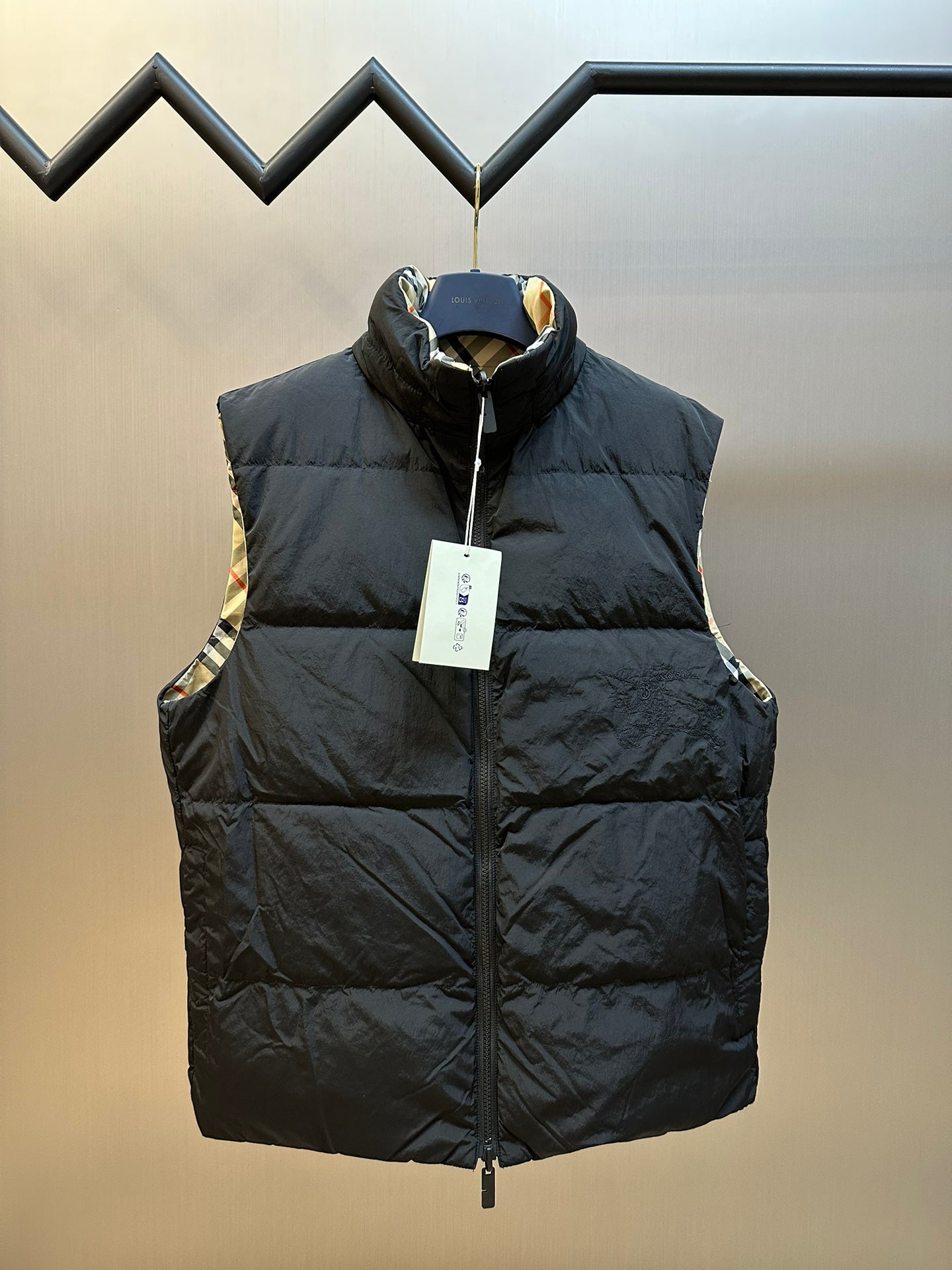 Burberry check puffer vest