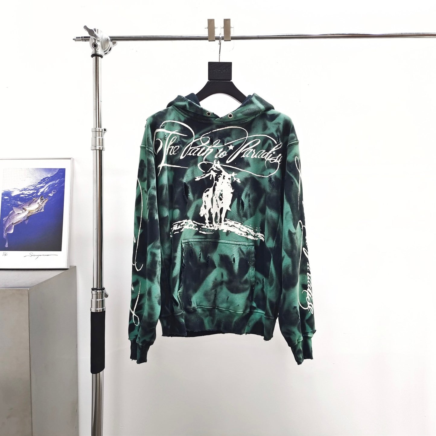 Hellstar Marble Paradise Hoodie 'Green/Black'