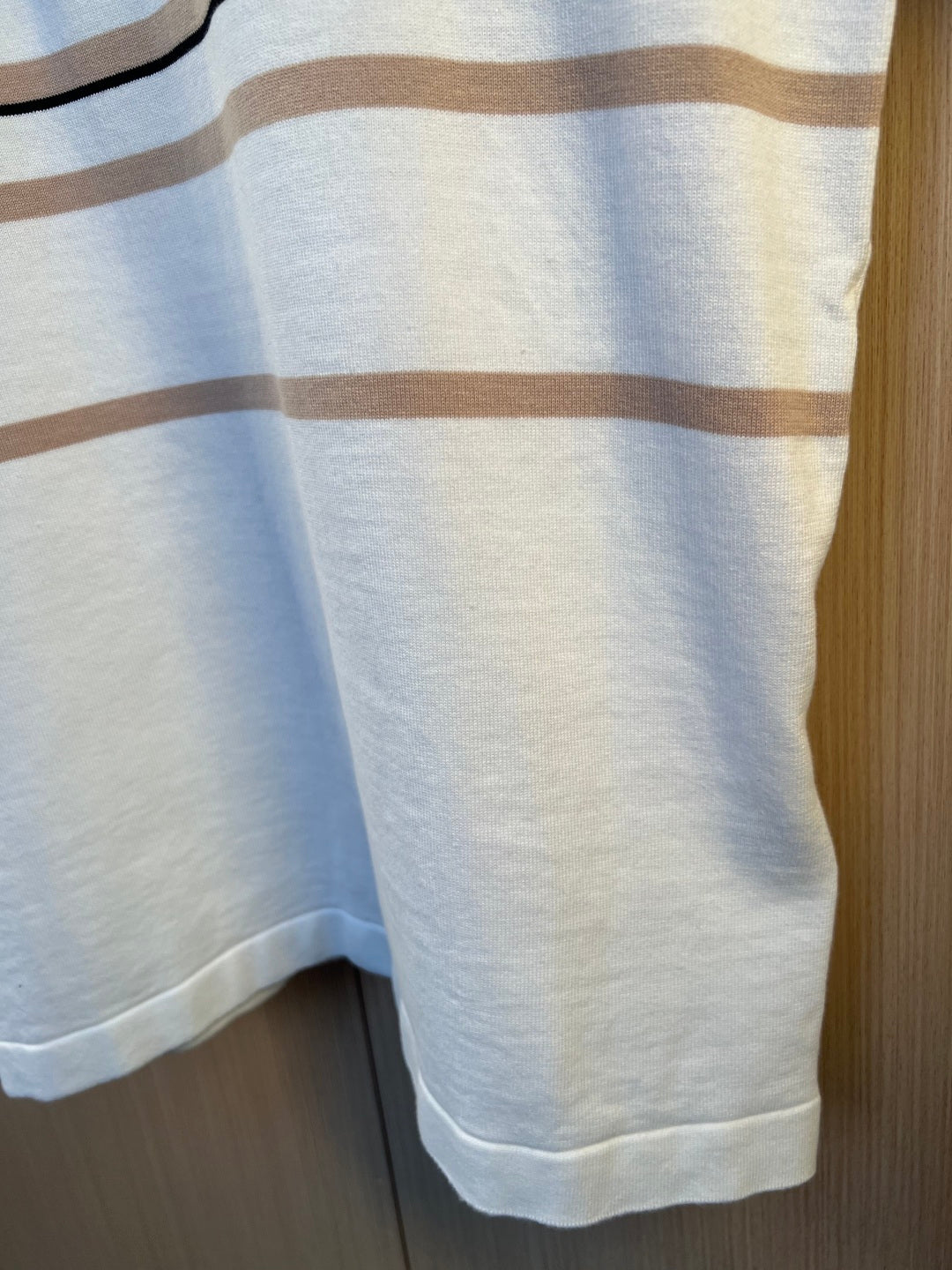 LV Striped Textured Short-Sleeved Polo Shirt 1AK7I4