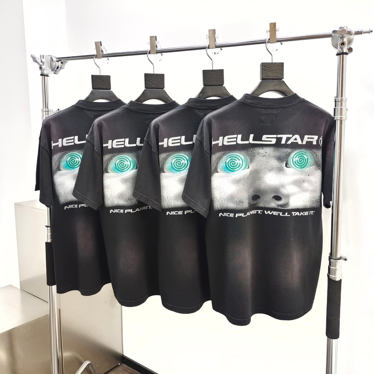 Hellstar Attacks T-Shirt 'Black/Green'