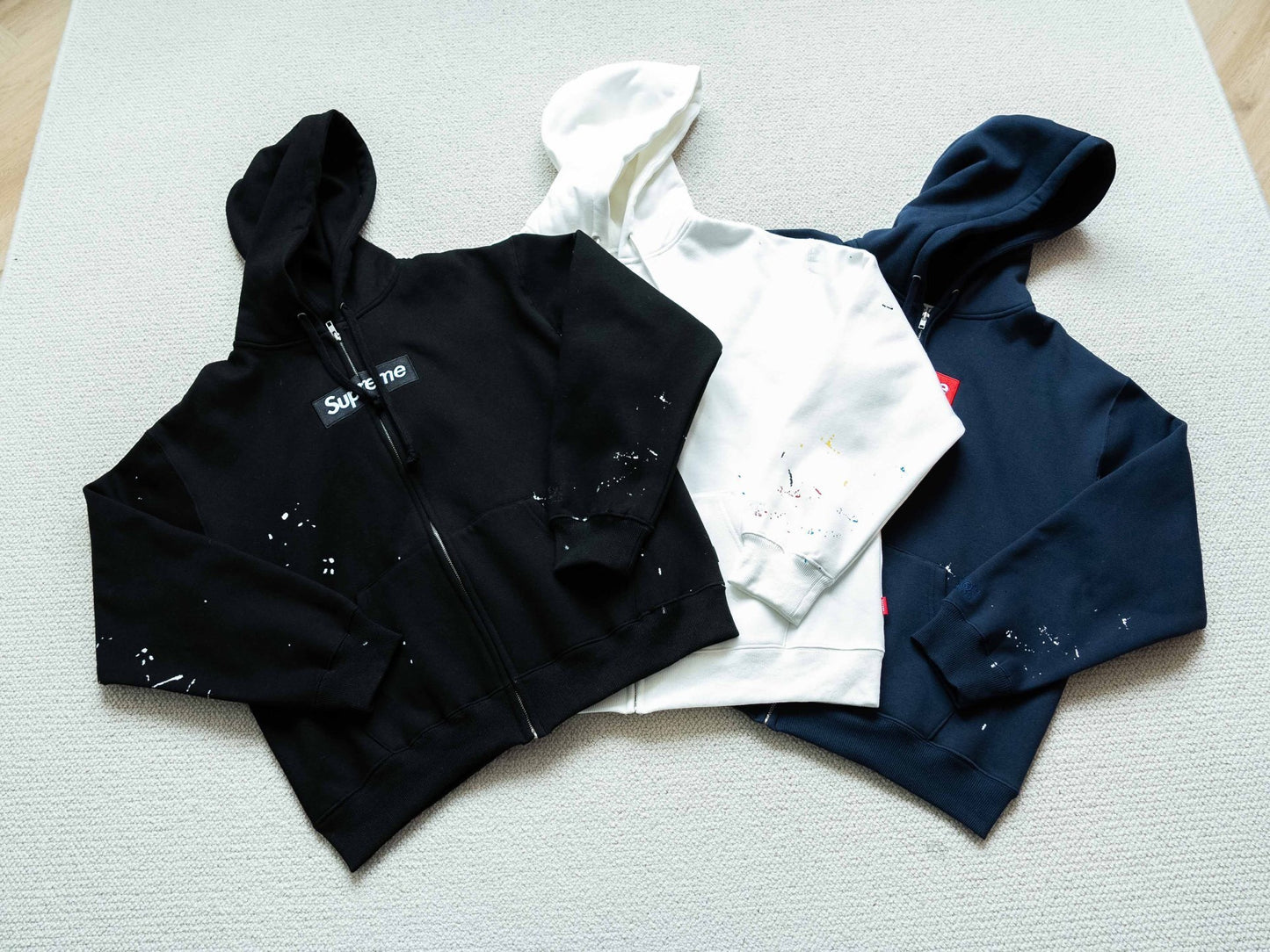 SUP MM6 Maison Margiela Box Logo Zip Up Hooded Sweatshirt