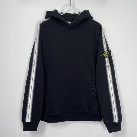 SUP x Stone Island Stripe Hooded Sweatshirt 'Black'