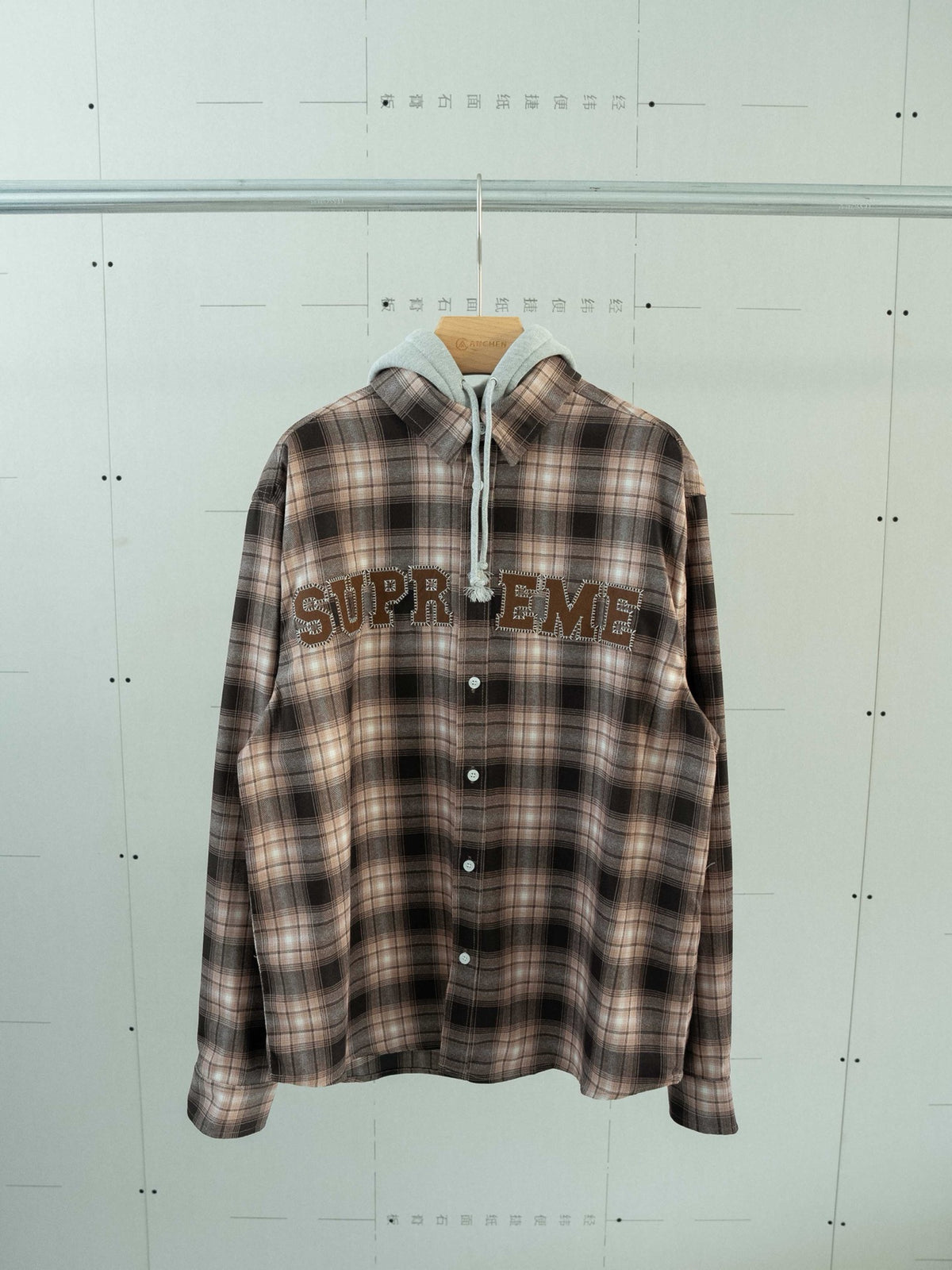 Supreme Applique Hooded Flannel Shirt