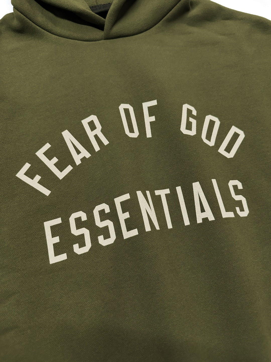 Fear of God Essentials SS24 Fleece hoodie olive