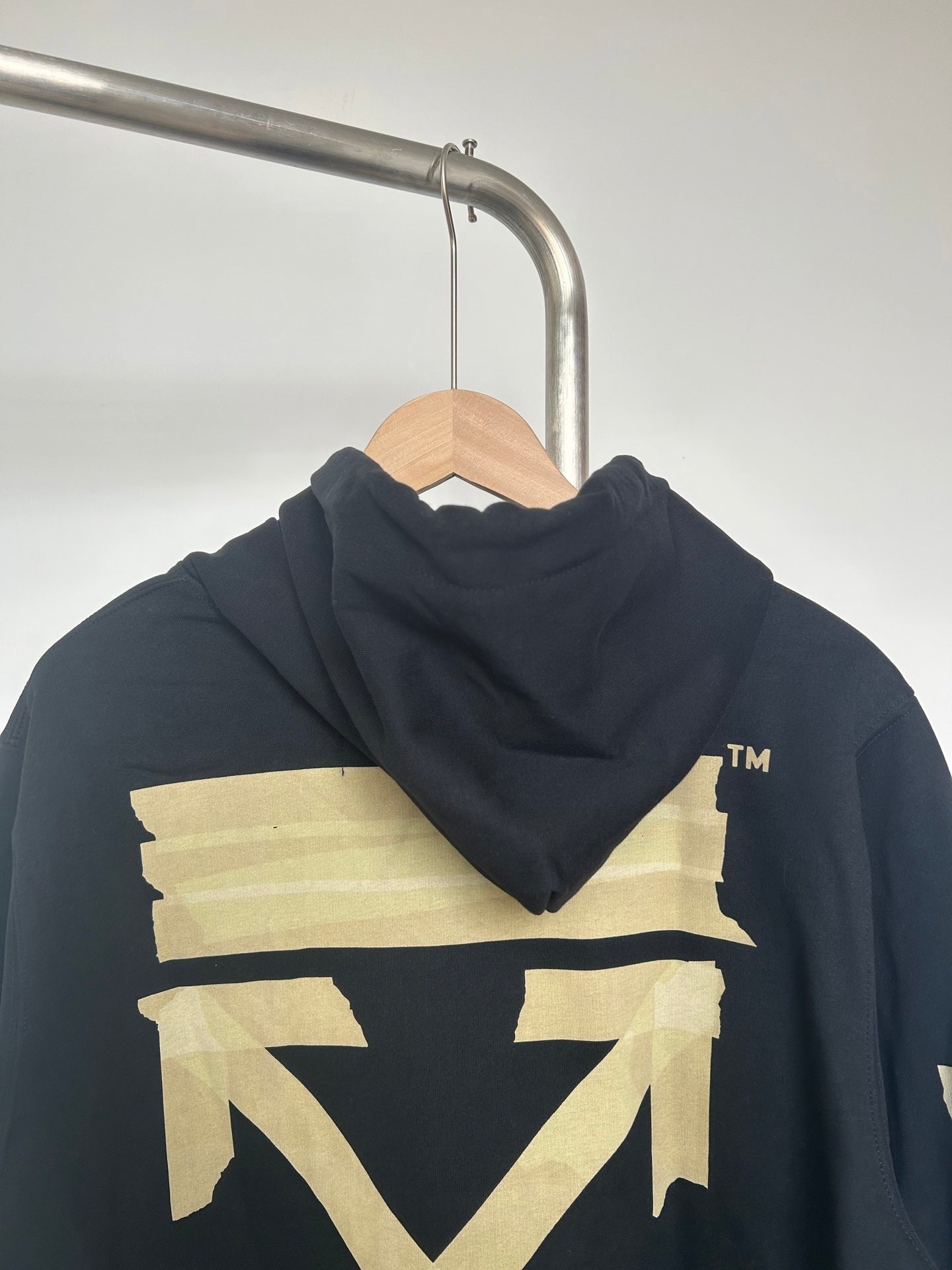 Off-White Tape Arrows Over Hoodie 'Black/Beige'
