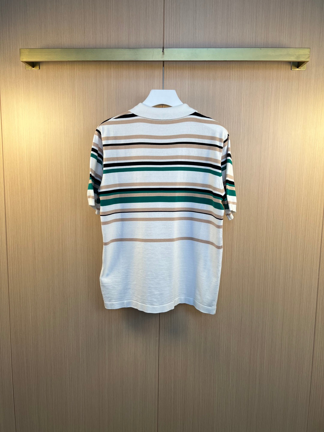 LV Striped Textured Short-Sleeved Polo Shirt 1AK7I4