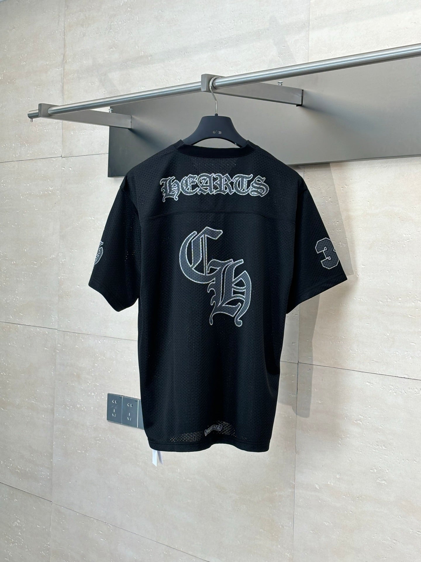 Chrome Hearts Mesh Stadium Football Jersey 'Black'