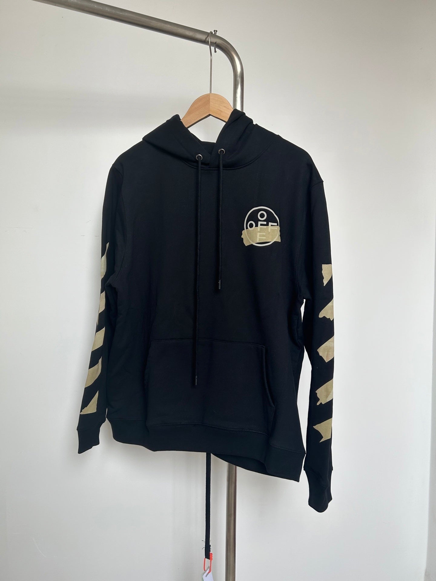 Off-White Tape Arrows Over Hoodie 'Black/Beige'