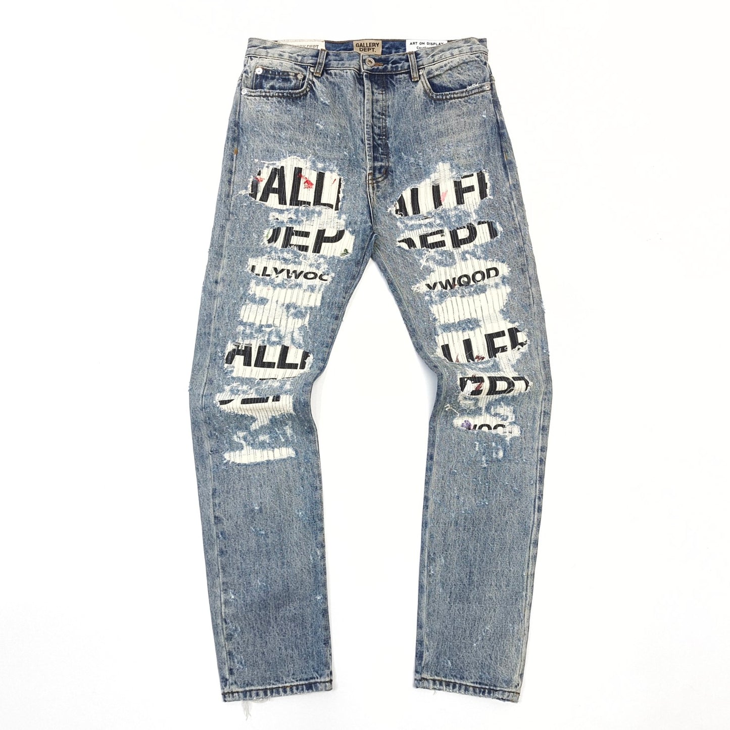 Gallery Dept. Logo print distressed pants