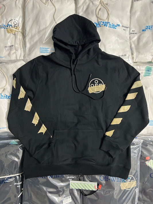 Off-White Tape Arrows Over Hoodie 'Black/Beige'