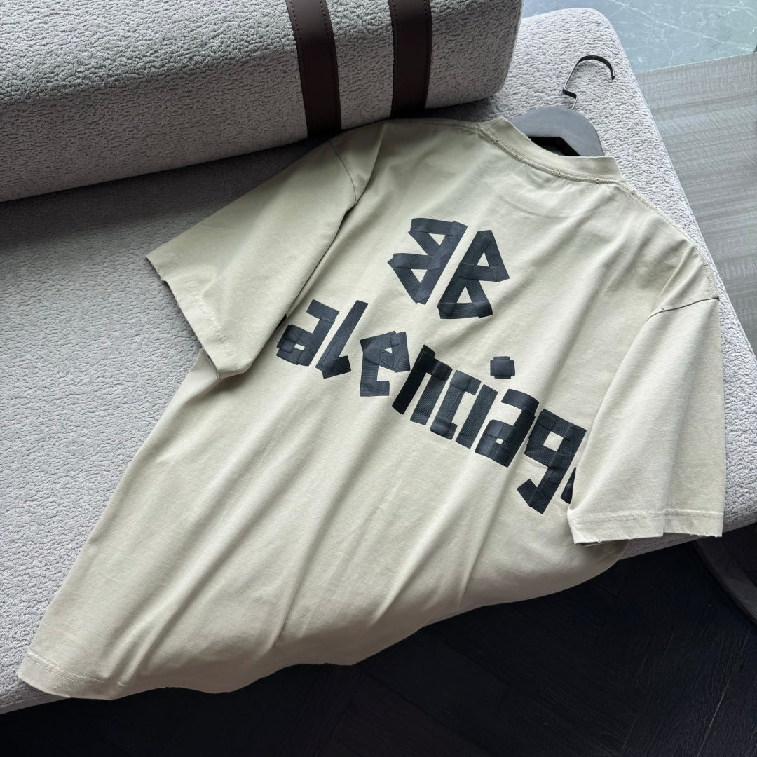 BB Tape Type T-shirt Medium Fit in Beige