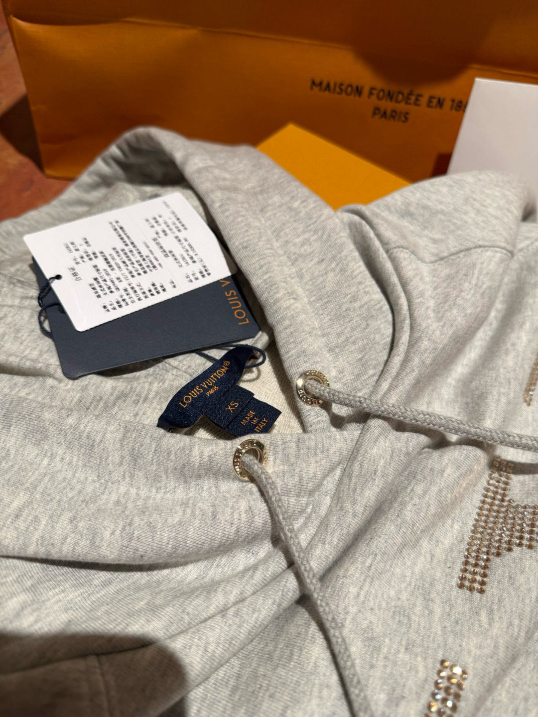 LV Rhinestone Signature Hoodie 1AIBLF
