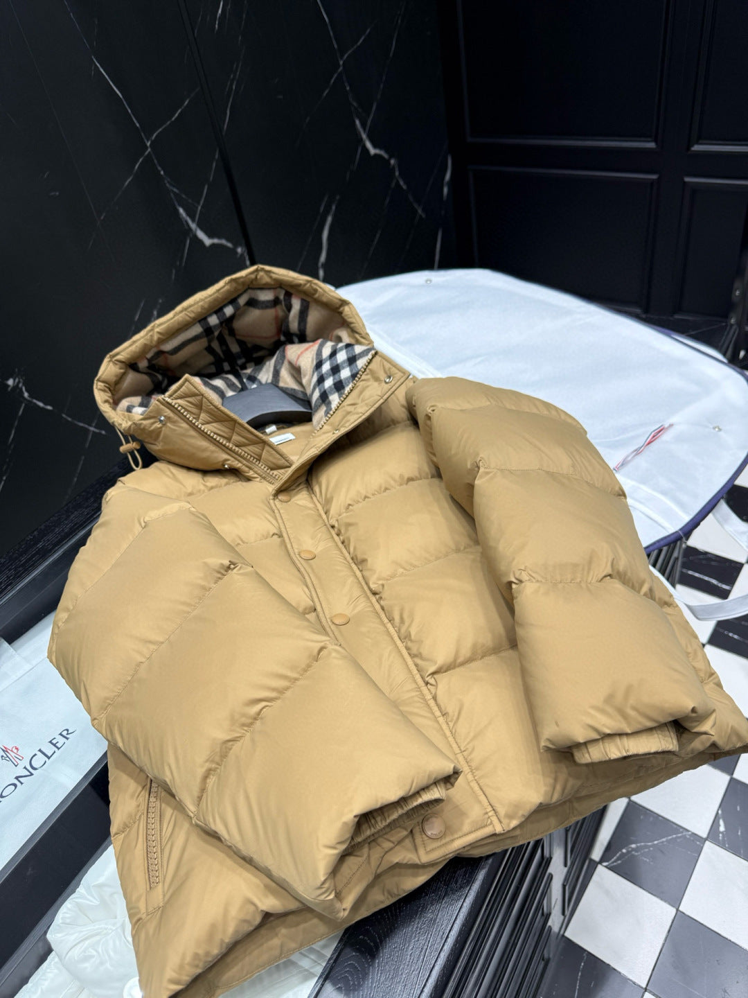 Burberry Hooded Quilted Down Jacket