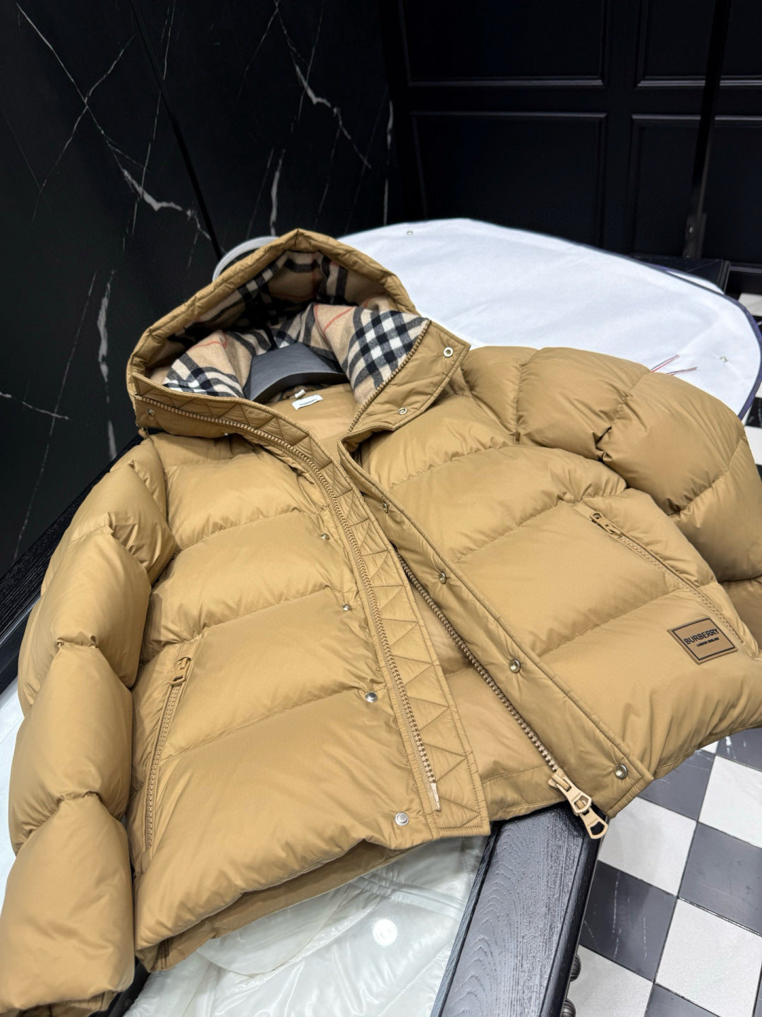 Burberry Hooded Quilted Down Jacket