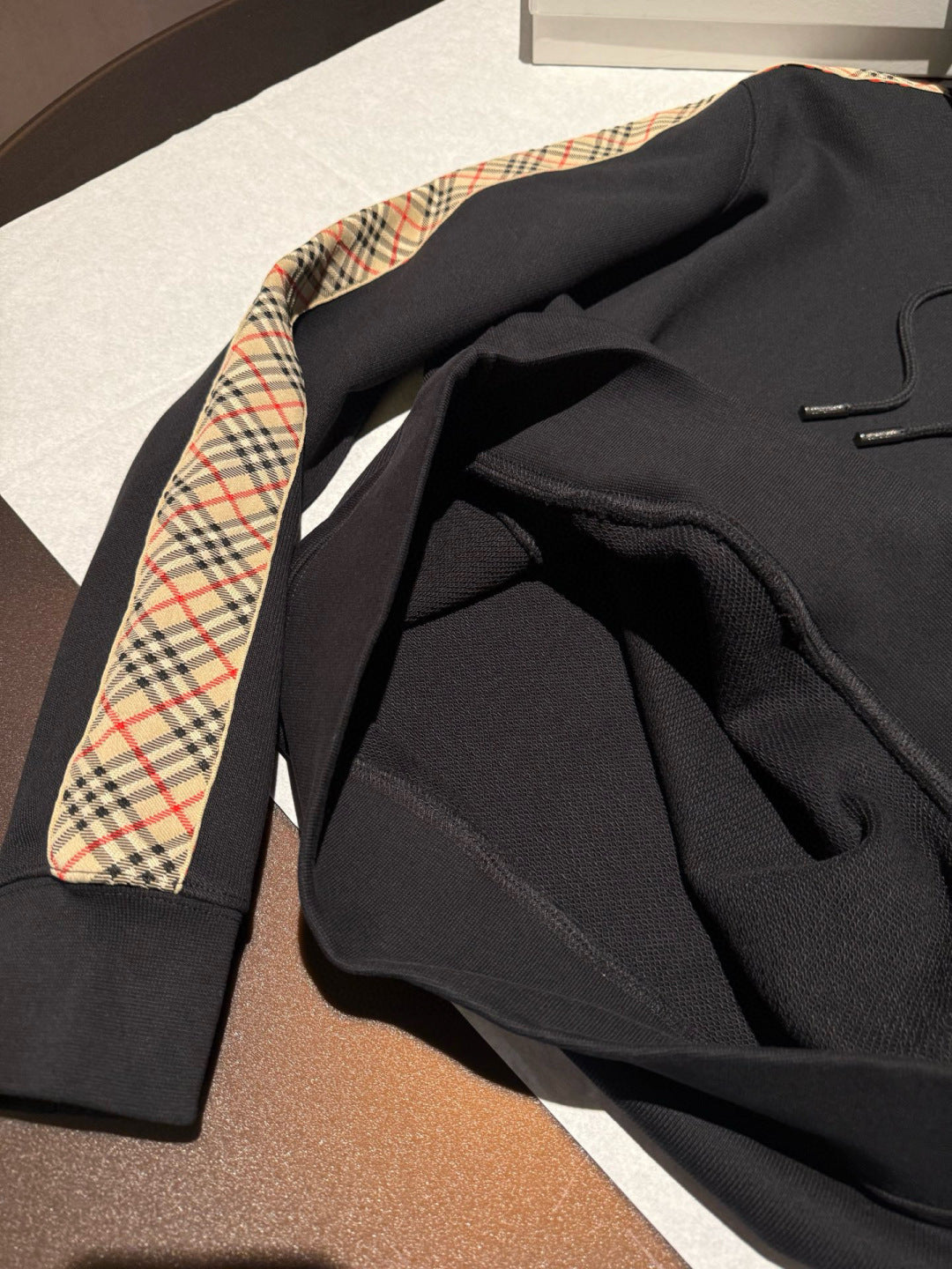 Burberry Check Trim Cotton Zip Hoodie