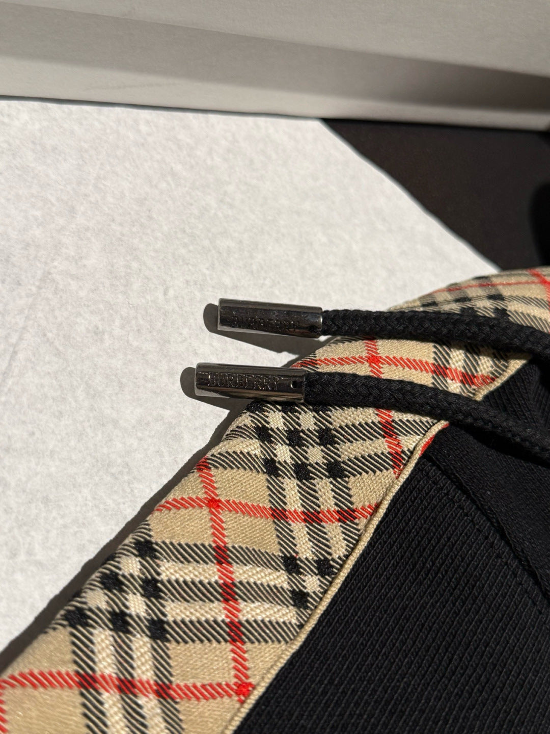 Burberry Check Trim Cotton Zip Hoodie