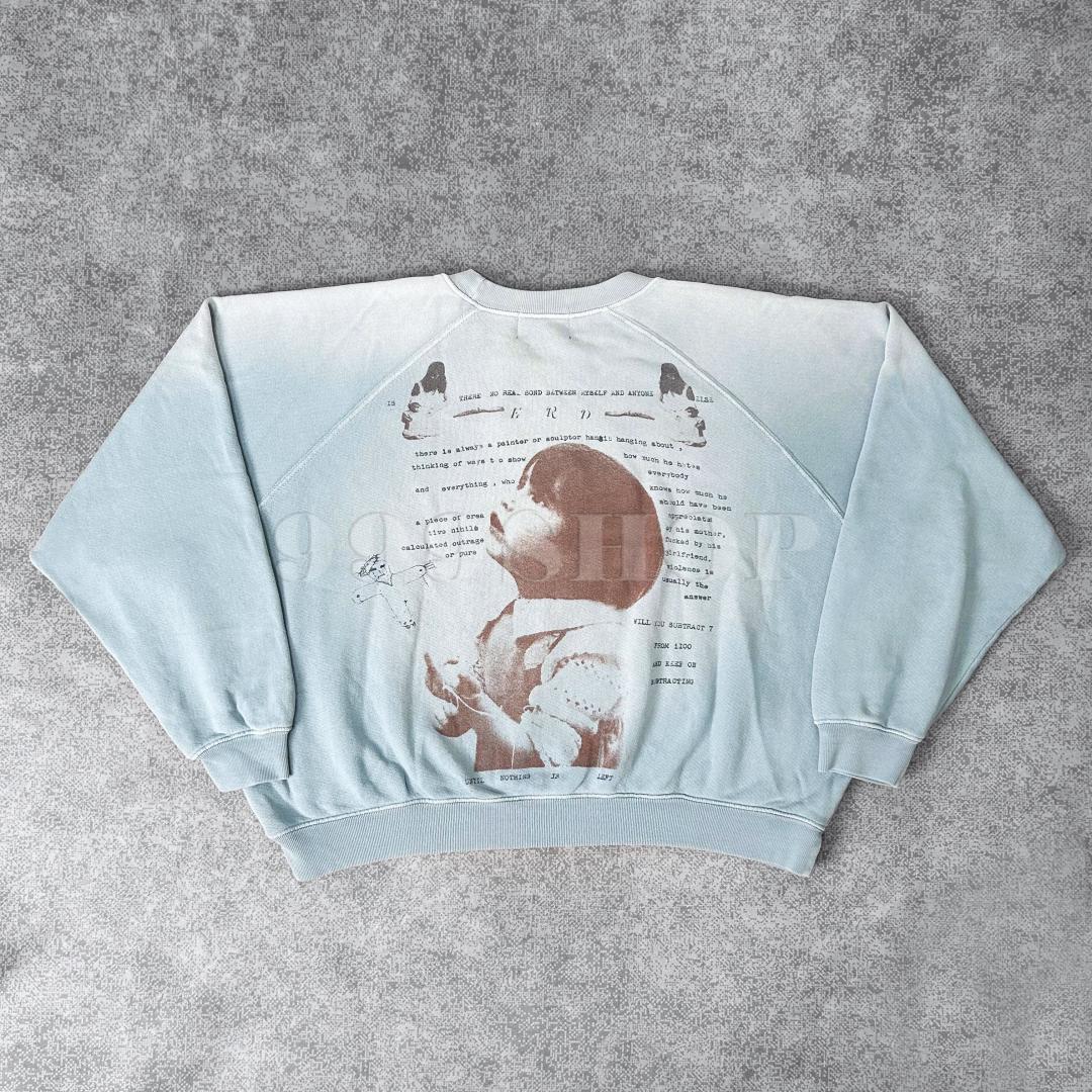 Enfants Riches Déprimés Reminiscing Raglan Sweatshirt 'Light Blue'