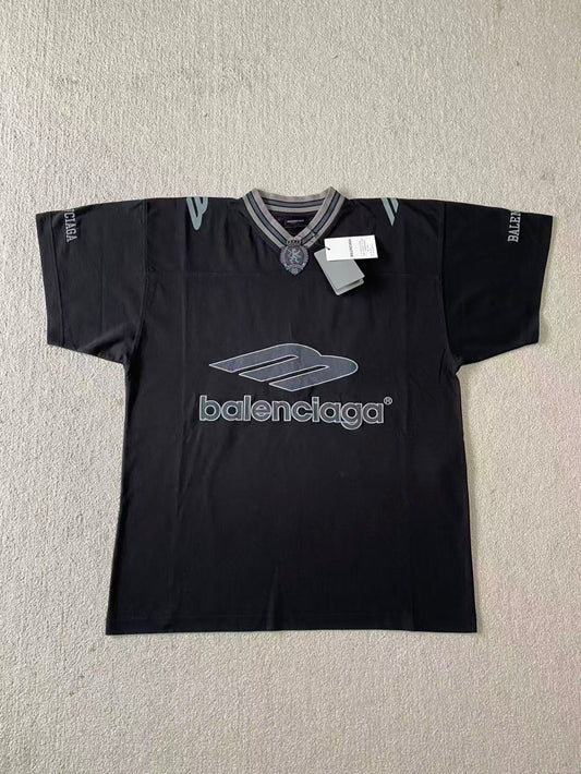 BB Men's 3b Football V-neck T-shirt Oversized in Black/anthracite