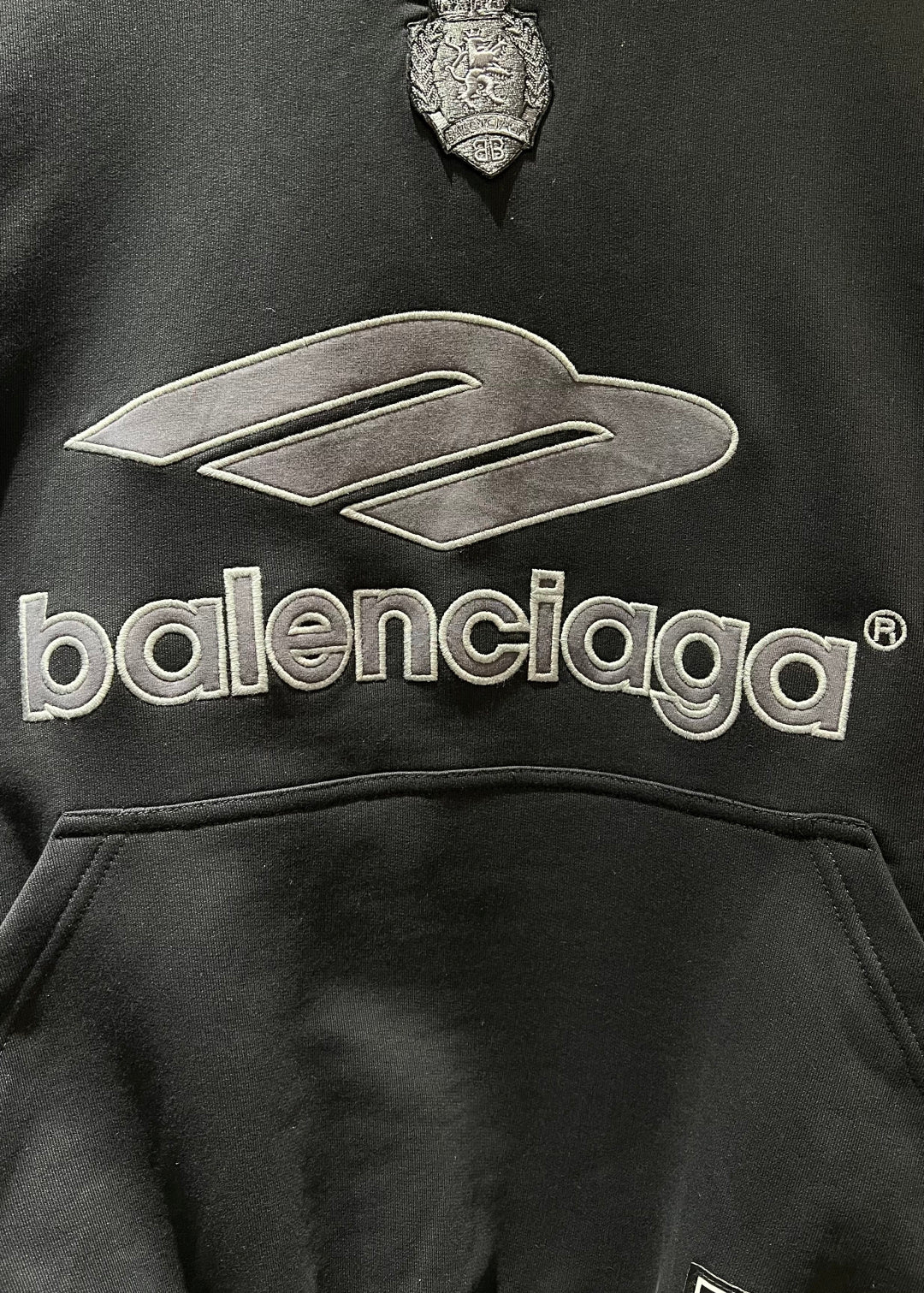 BB Men's 3b Football Polo Hoodie in Black/anthracite