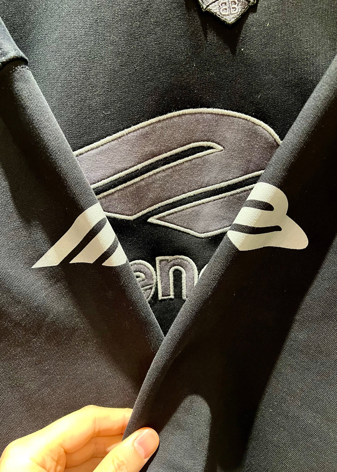 BB Men's 3b Football Polo Hoodie in Black/anthracite