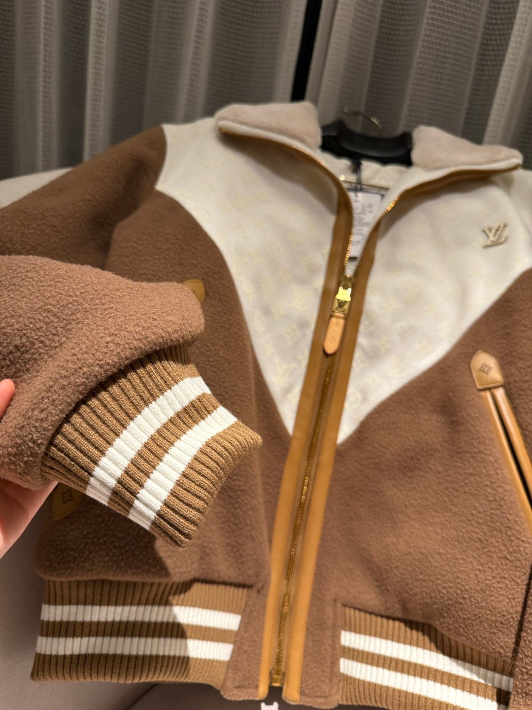 LV Monogram Blouson With Shearling Collar Jacket 1AJBD1