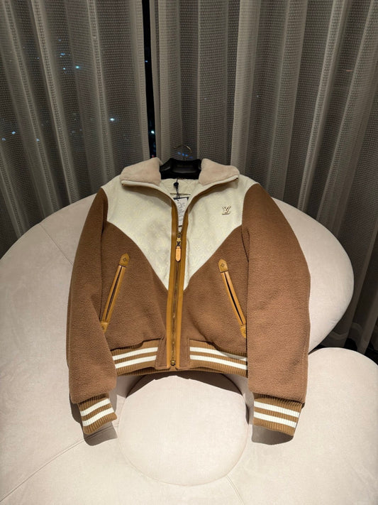 LV Monogram Blouson With Shearling Collar Jacket 1AJBD1