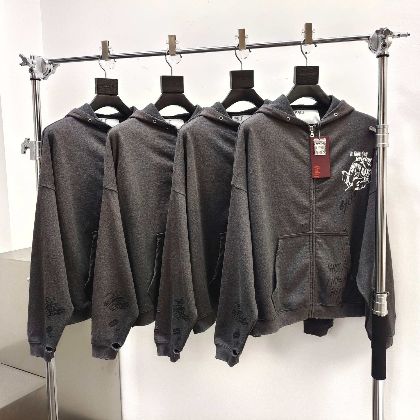 Paly Hollywood Carrying The Message Zip Hooded Sweatshirt 'Black'