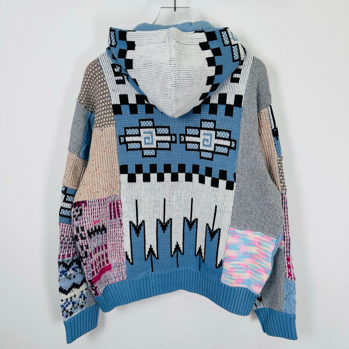 Supreme Patchwork Zip Up Hooded Sweater 'Light Blue'