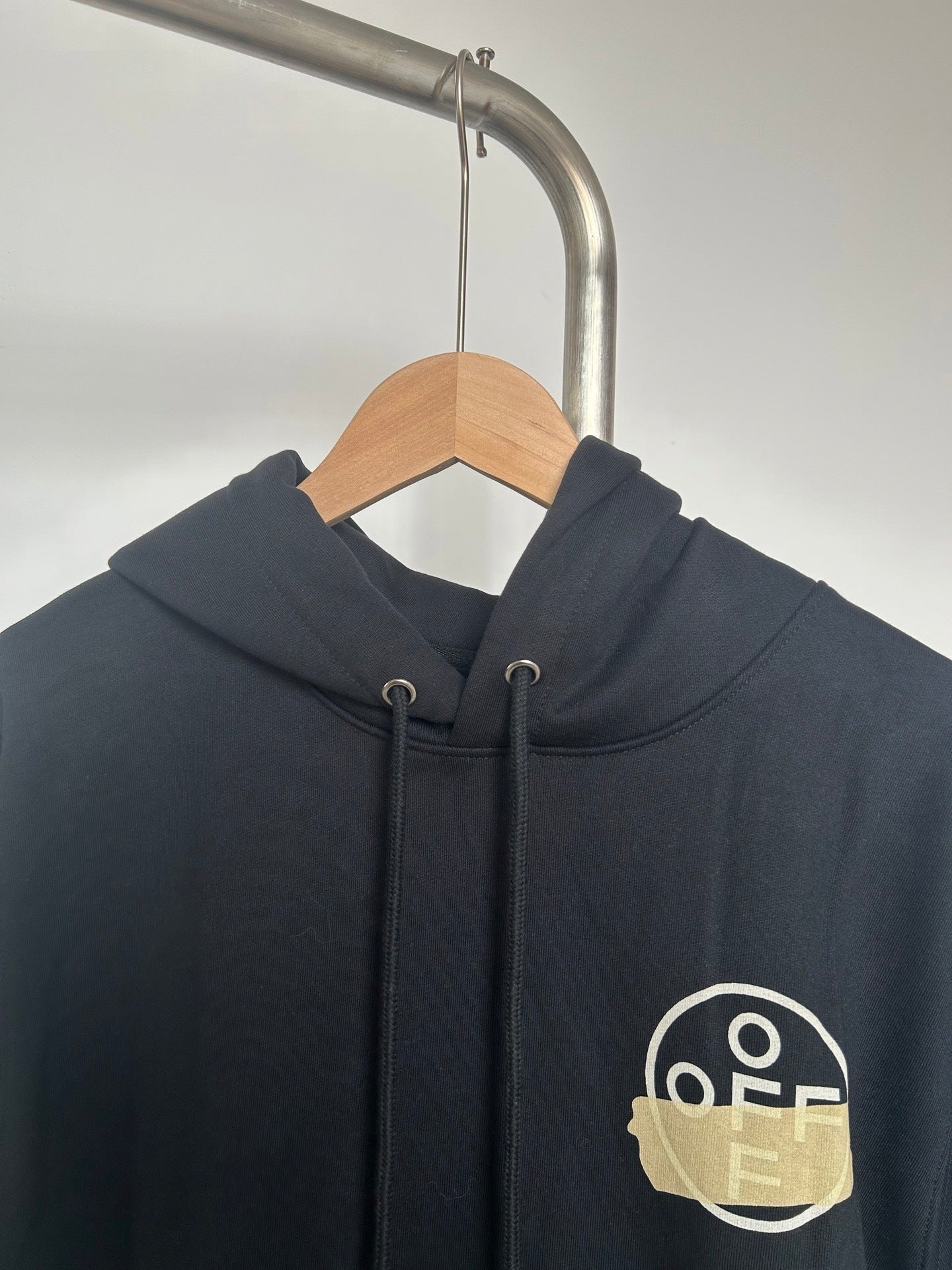 Off-White Tape Arrows Over Hoodie 'Black/Beige'