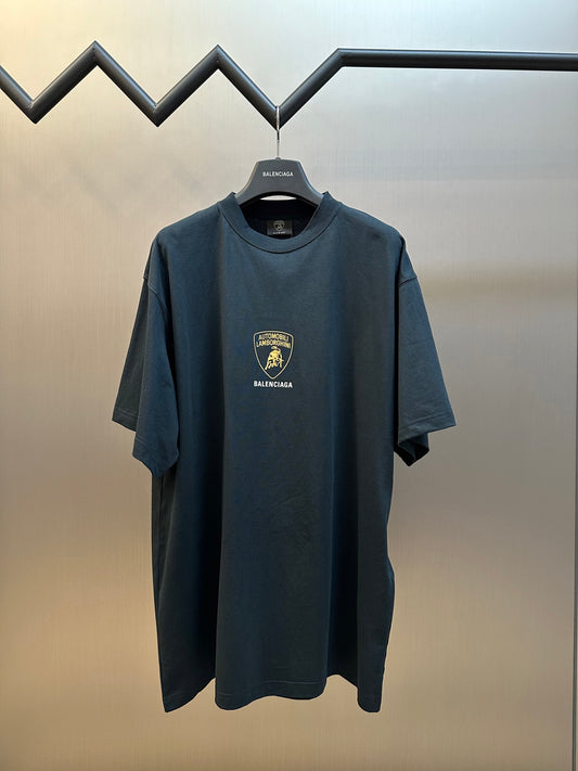 BB Men's I Automobili Lamborghini T-shirt in Black Faded
