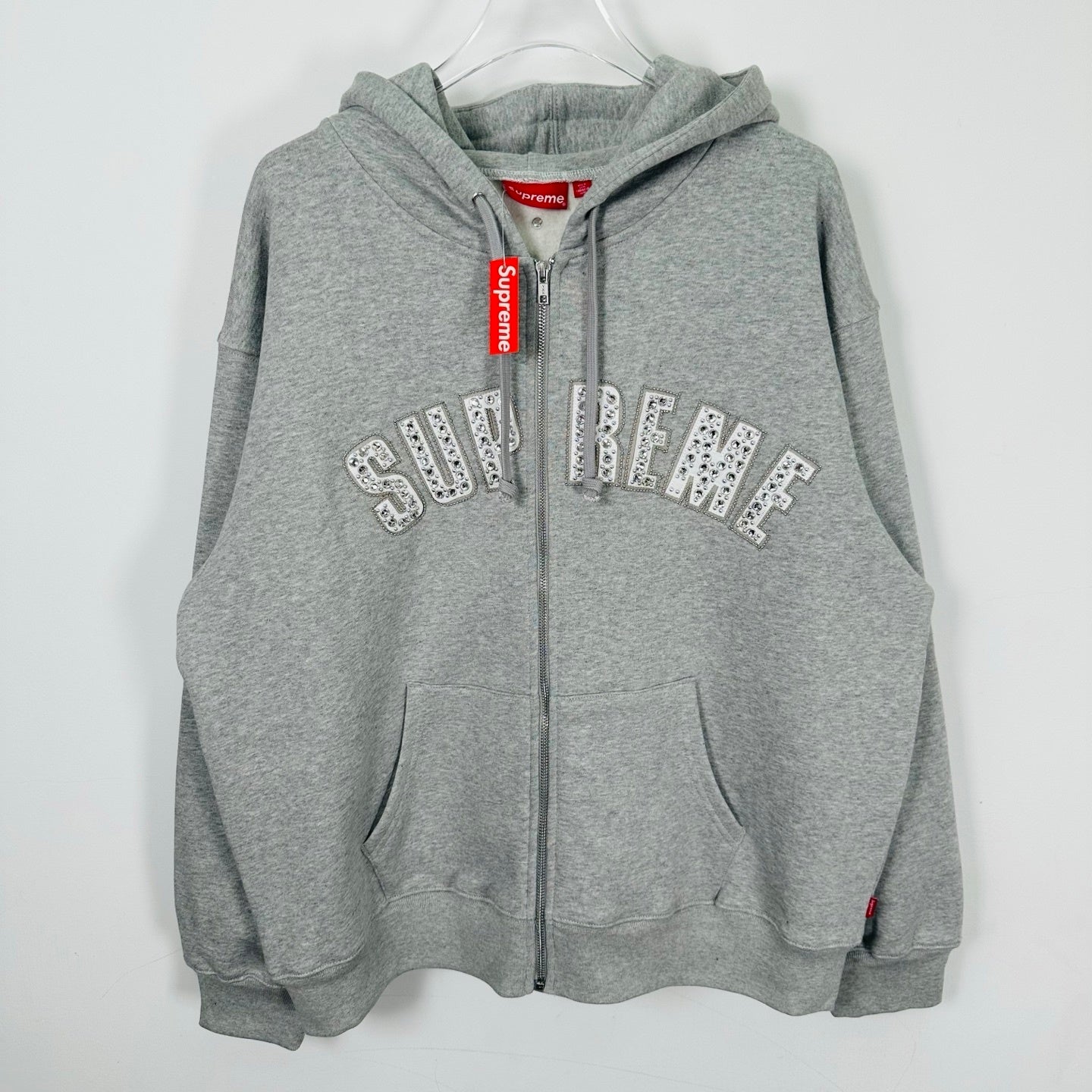 SUP x B.B. Simon Zip Up Hooded Sweatshirt 'Heather Grey'