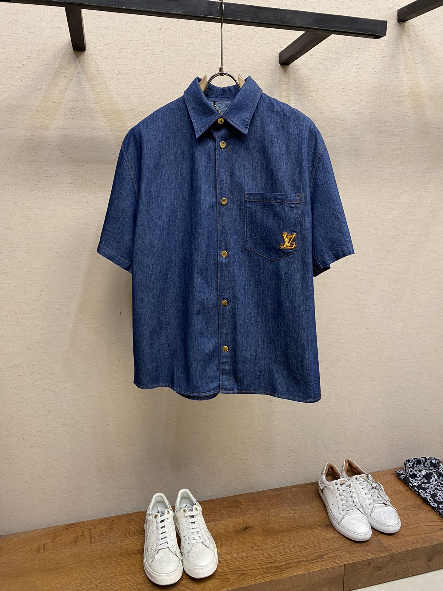 Louis Vuitton Short-Sleeved Cotton Chambray Shirt FW24