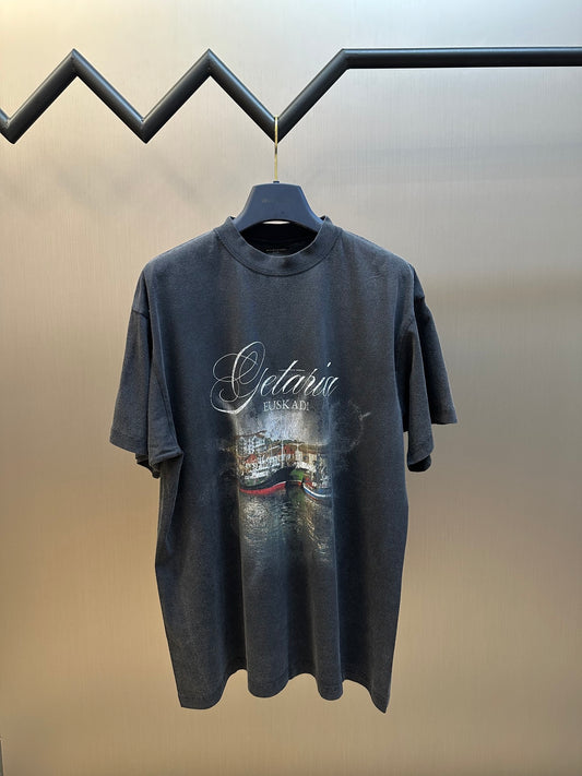 BB Men's Getaria T-shirt Oversized in Black Faded