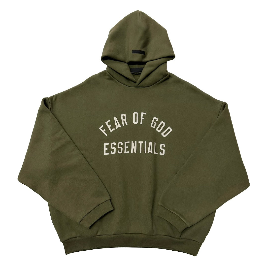 Fear of God Essentials SS24 Fleece hoodie olive