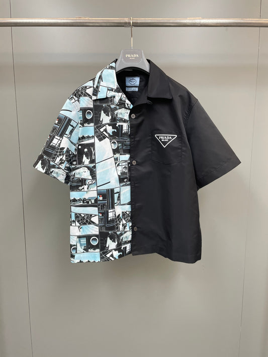 Prada Double Atch Re-Nylon Short-Sleeve Shirt - Blue