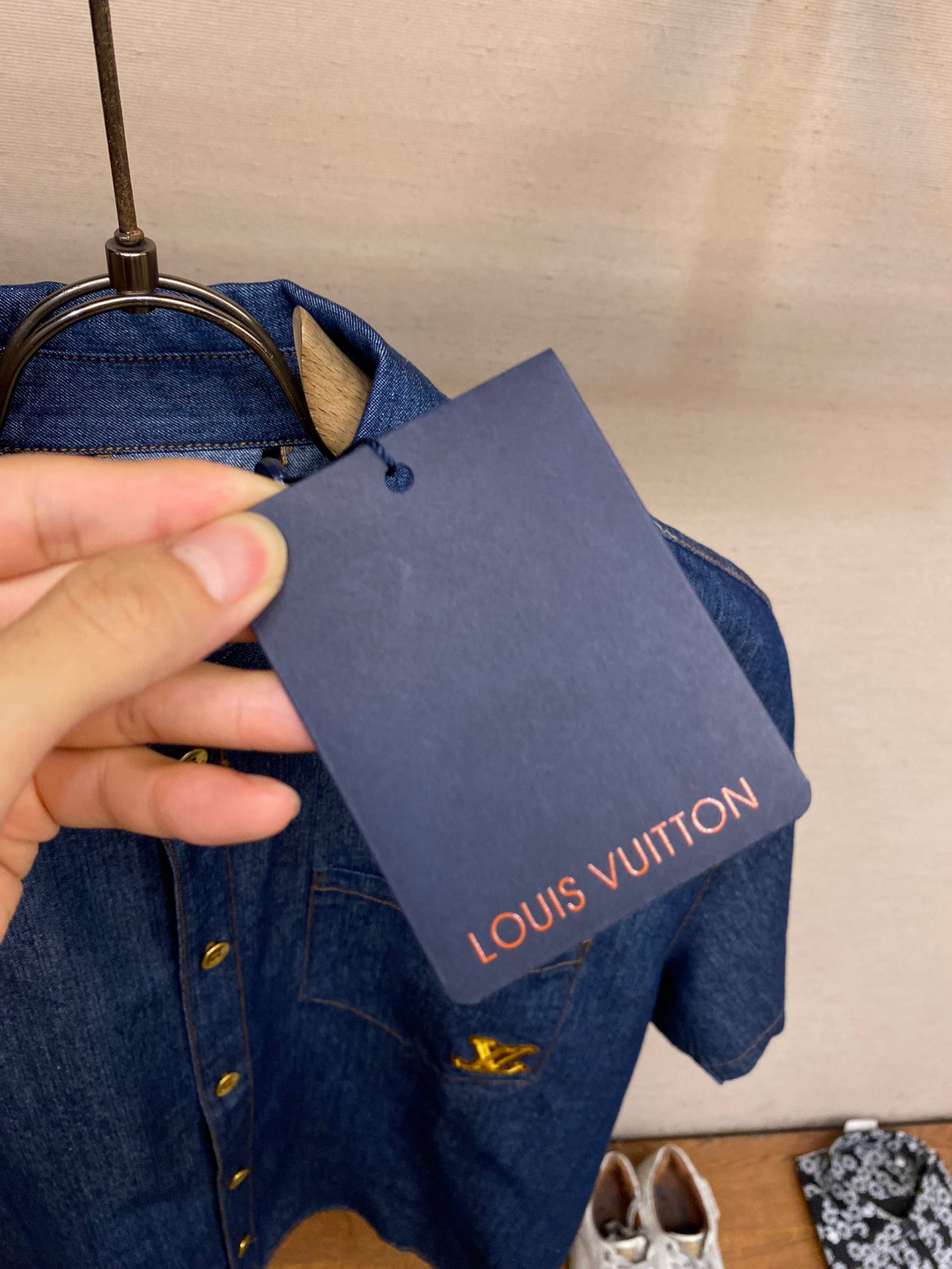 Louis Vuitton Short-Sleeved Cotton Chambray Shirt FW24