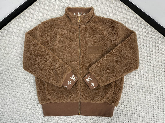 LV Leather Patch Fleece Blouson 1AFXTN