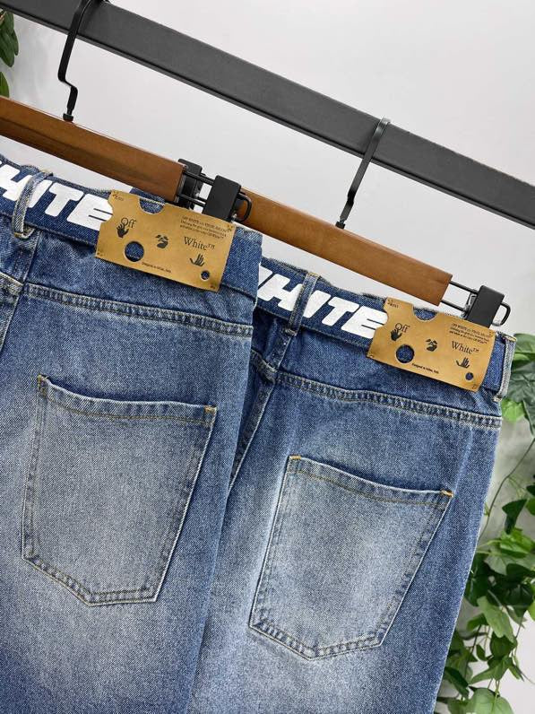 Off-White denim belted shorts