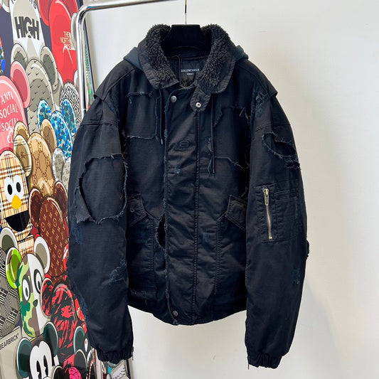 Balenciaga distressed bomber jacket
