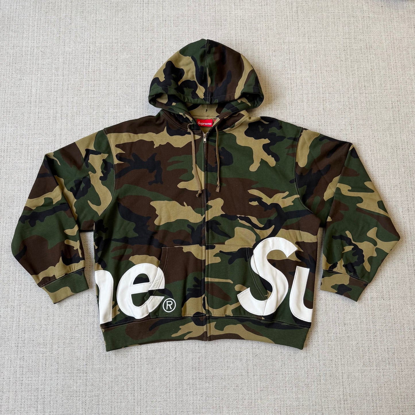 SUP Big Logo Zip Up Hooded Sweatshirt 'Woodland Camo'