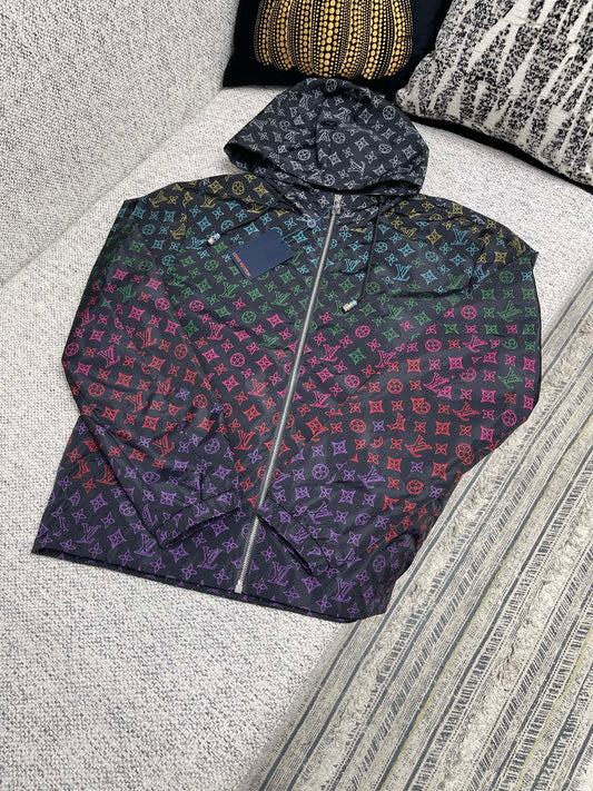 lv Monogram Flowers Gradient Printed Windbreaker 1AGTFW