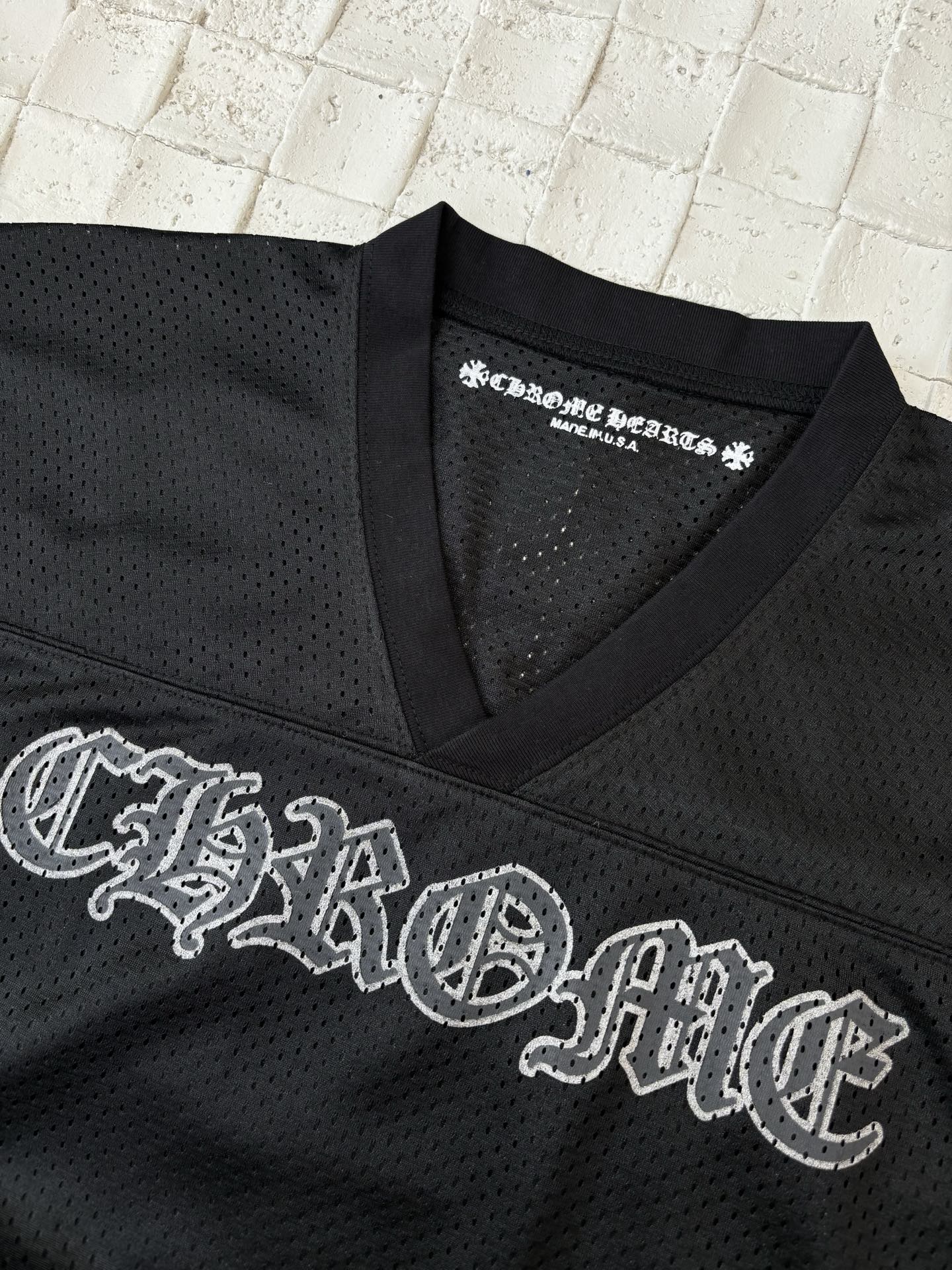 Chrome Hearts Mesh Stadium Football Jersey 'Black'