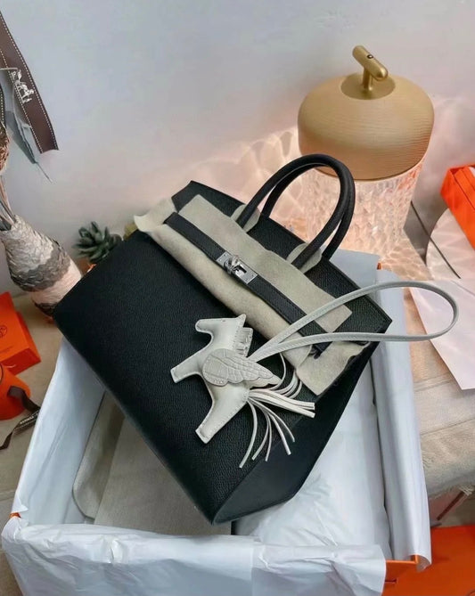 Birkin 25 black noir togo bag
