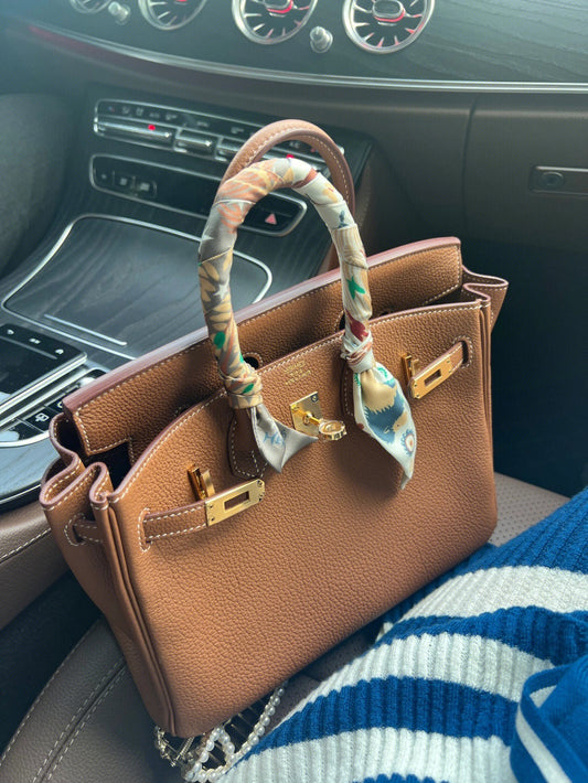Birkin 25 brown togo gold bag