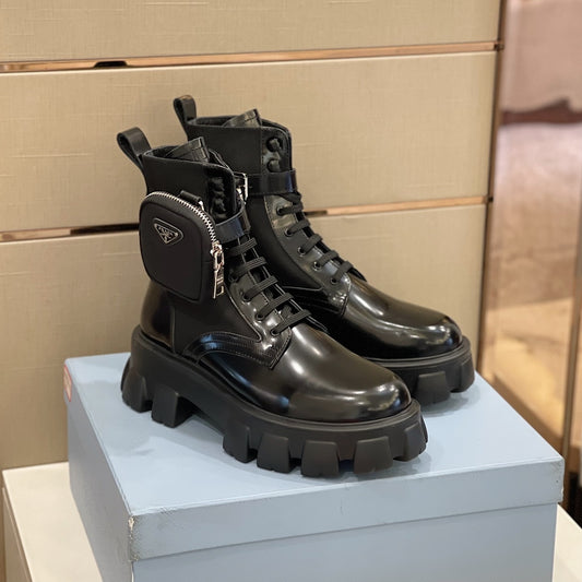 Prada Spazzolato Rois Re-Nylon  Pocket Boots