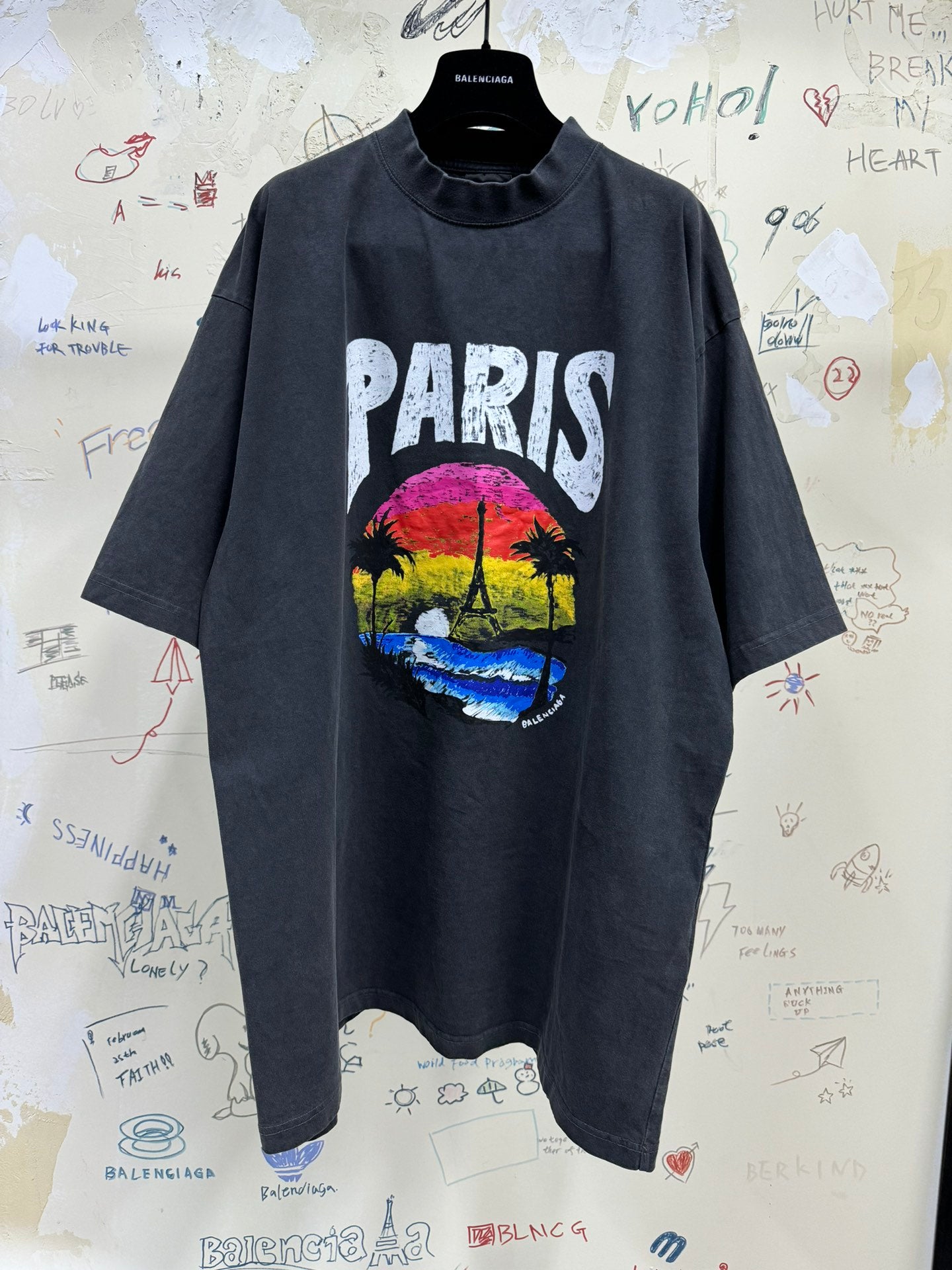 BALENCIAGA PARIS TROPICAL T-SHIRT OVERSIZED